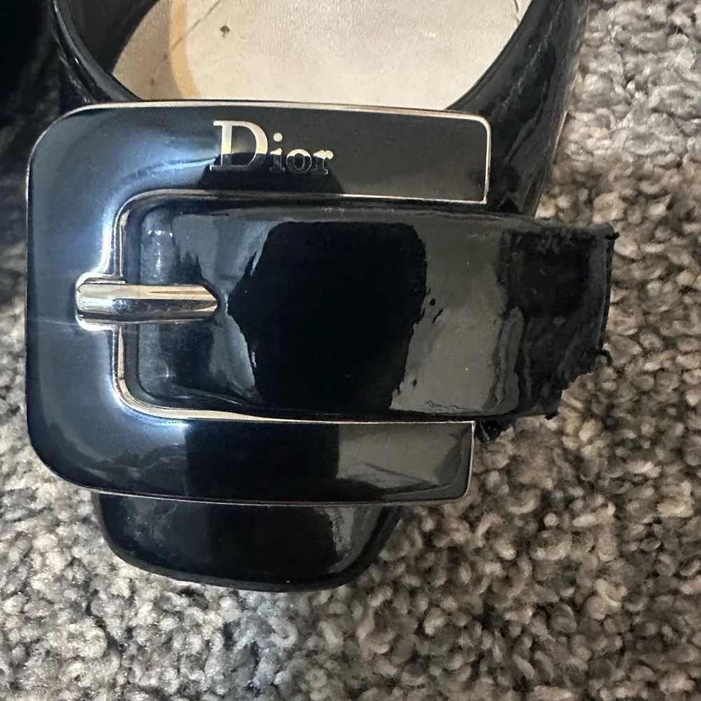 Dior Black Patent Leather Heels with Silver Buckle - Picture 3 of 6